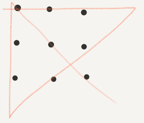 nine dots problem diagram