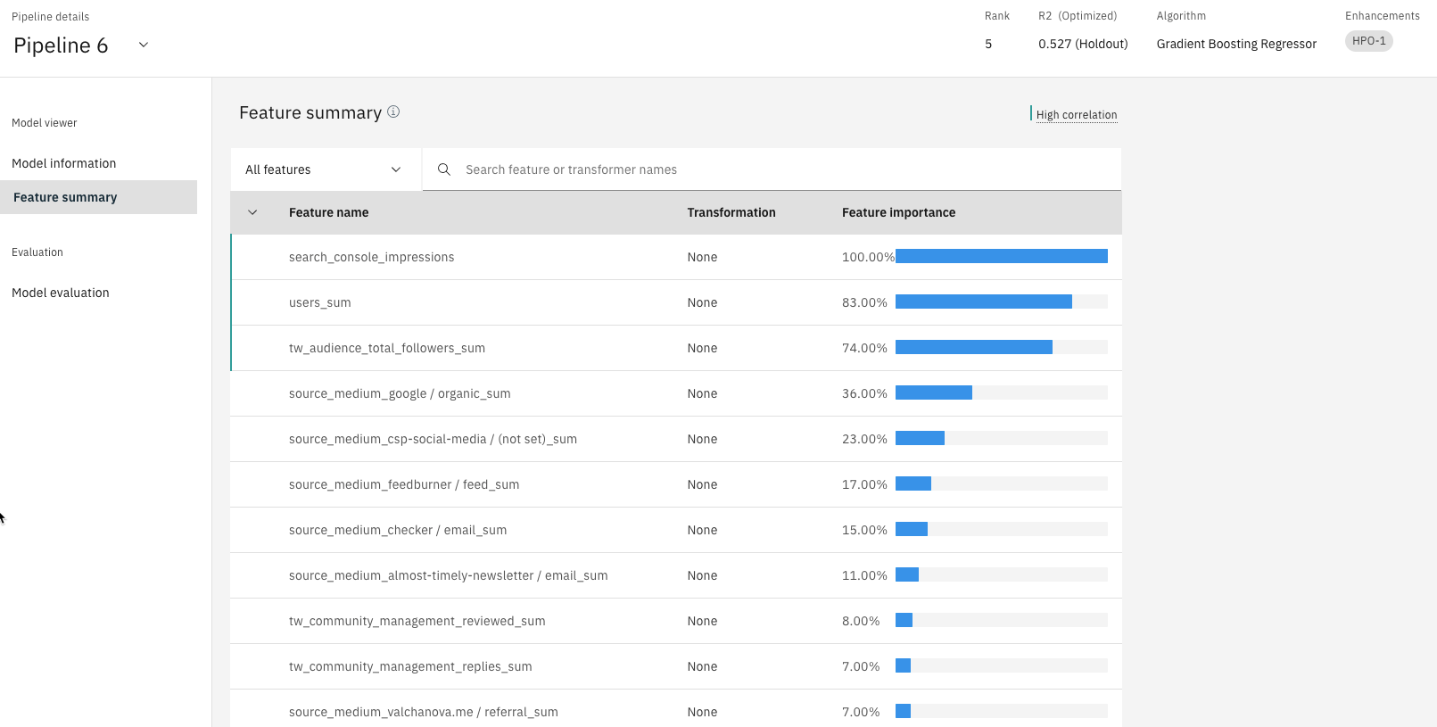 Watson Studio regression