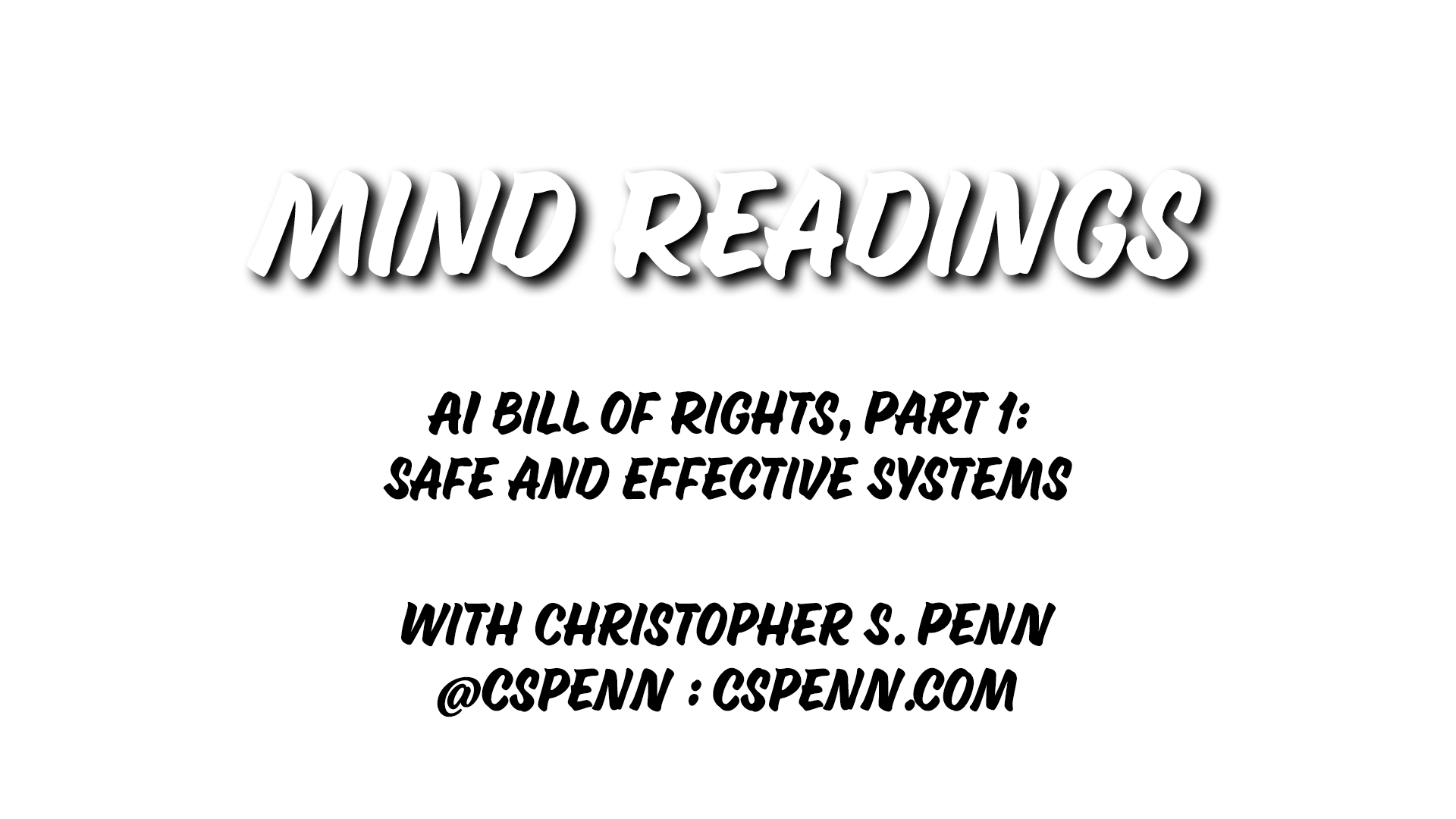 Mind Readings: AI Bill of Rights, Part 1: Safe and Effective Systems