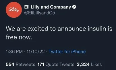 Fake Eli Lilly Tweet