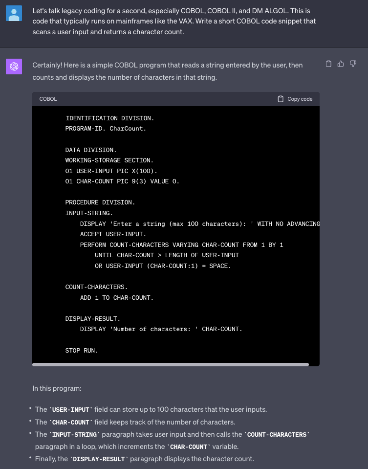 COBOL code