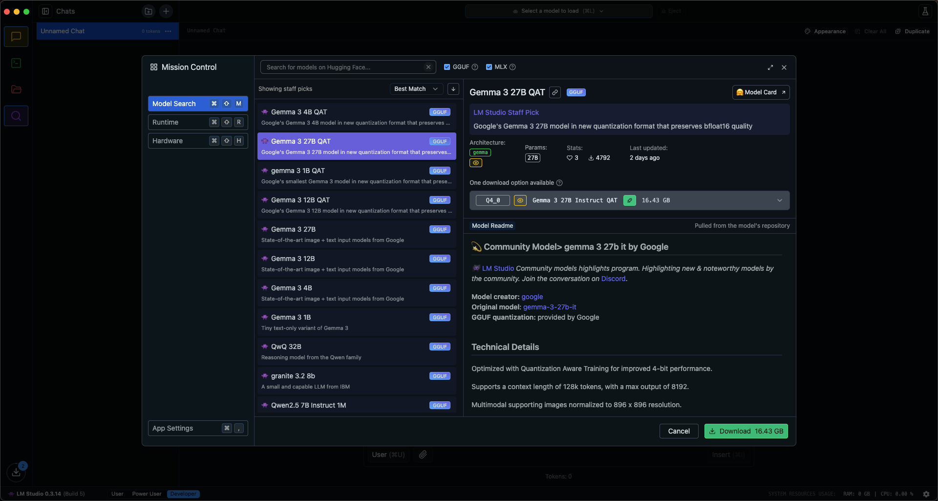 Image of LM Studio's model chooser